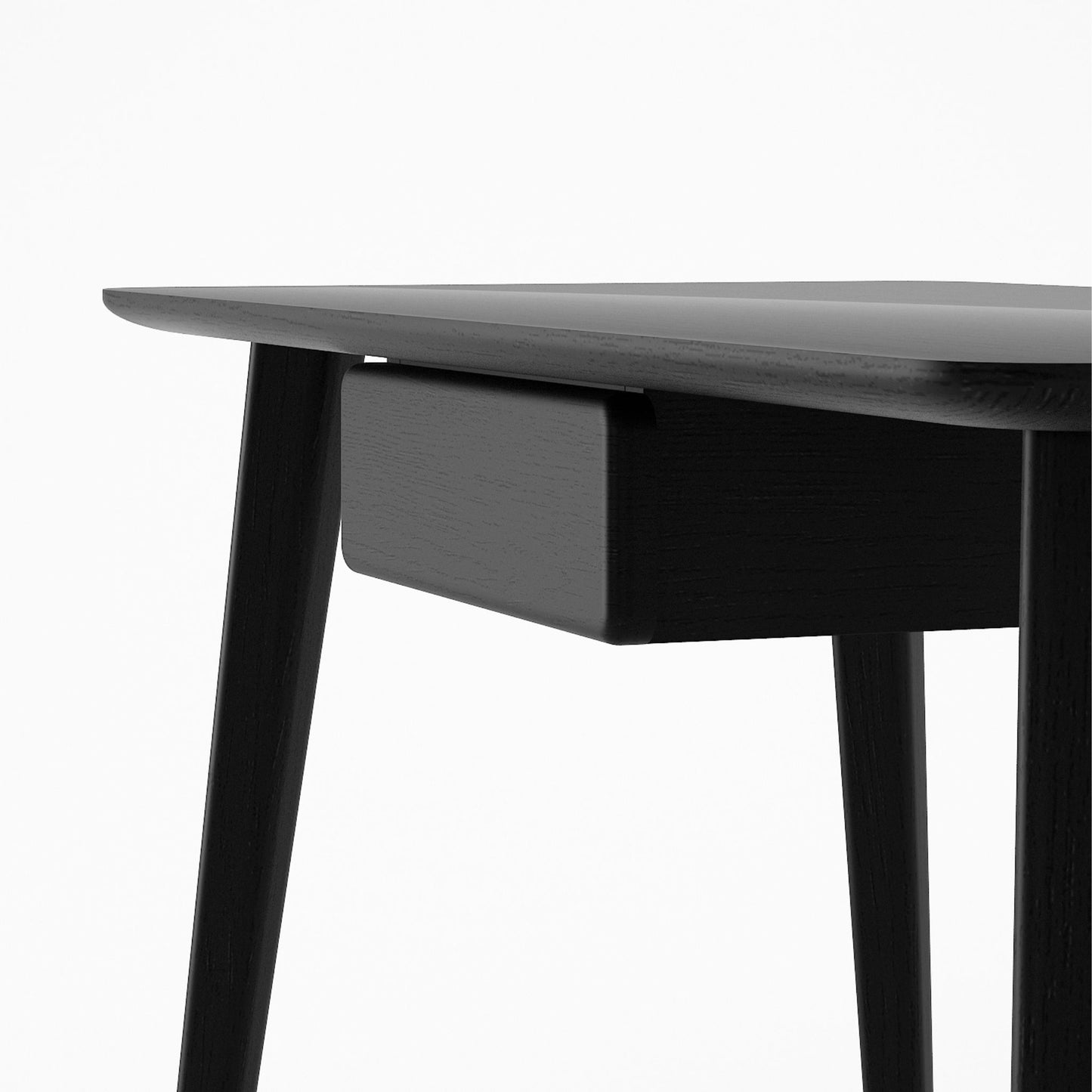 KDM01SB black desk detail with drawer