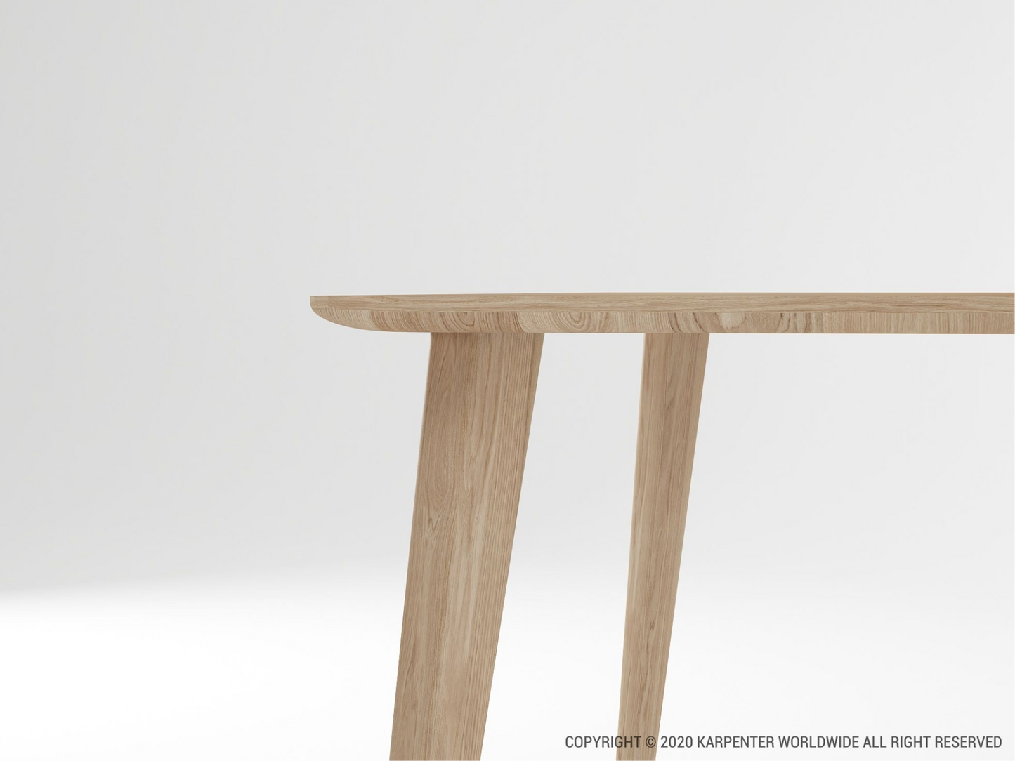Modern wooden table with angled legs