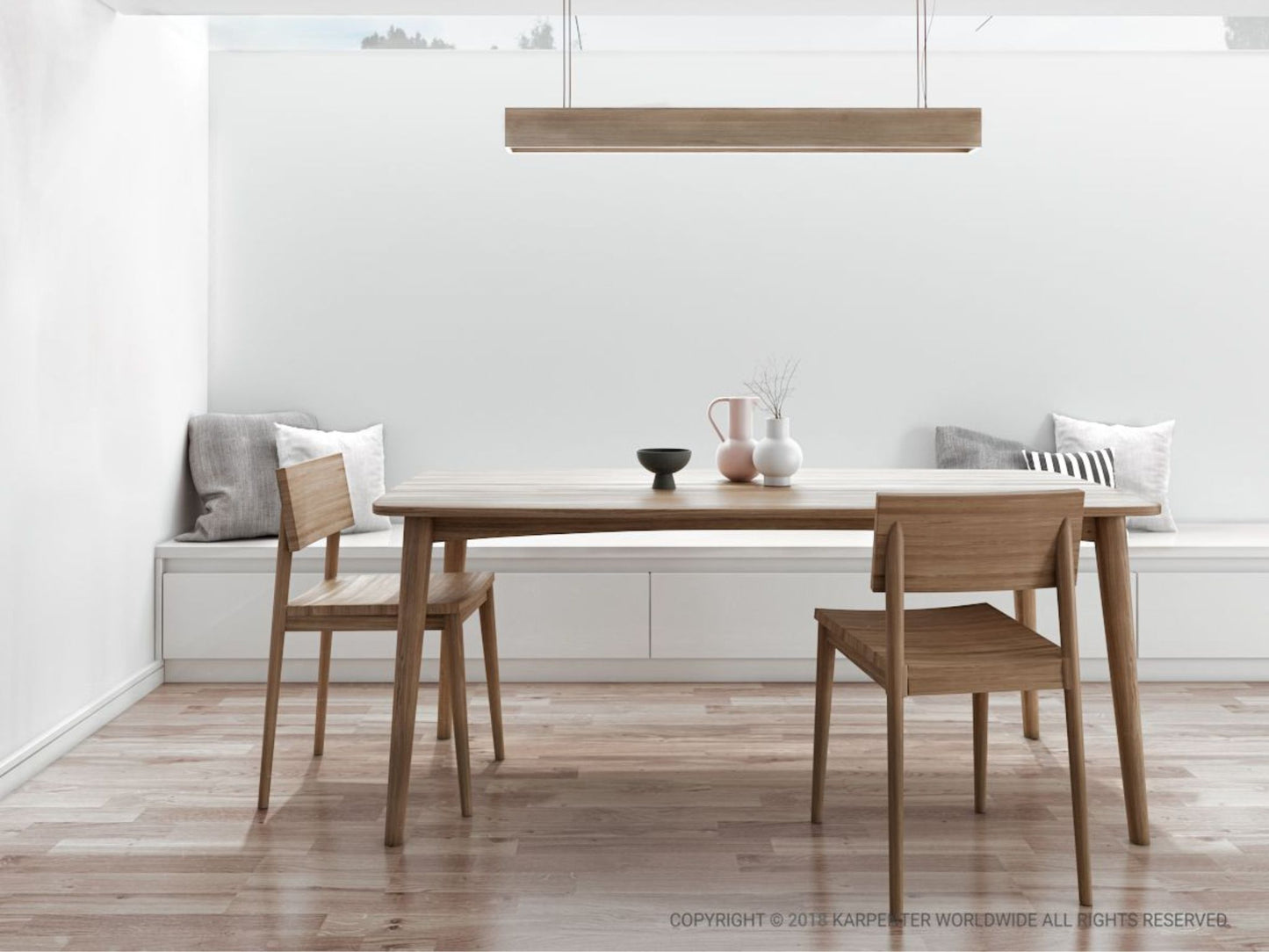 KGI03T-in-situ dining set with wood table and chairs