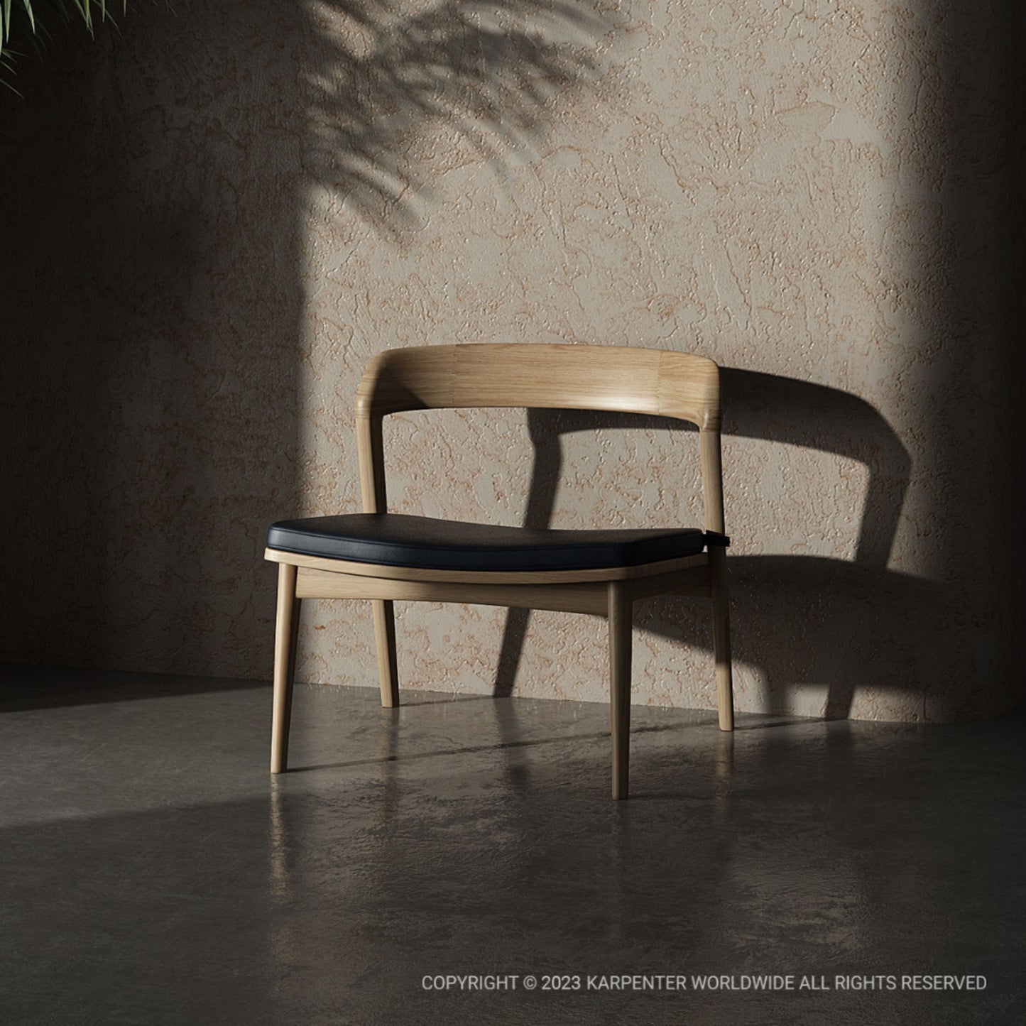 KGI06O-1 wooden chair with black cushion