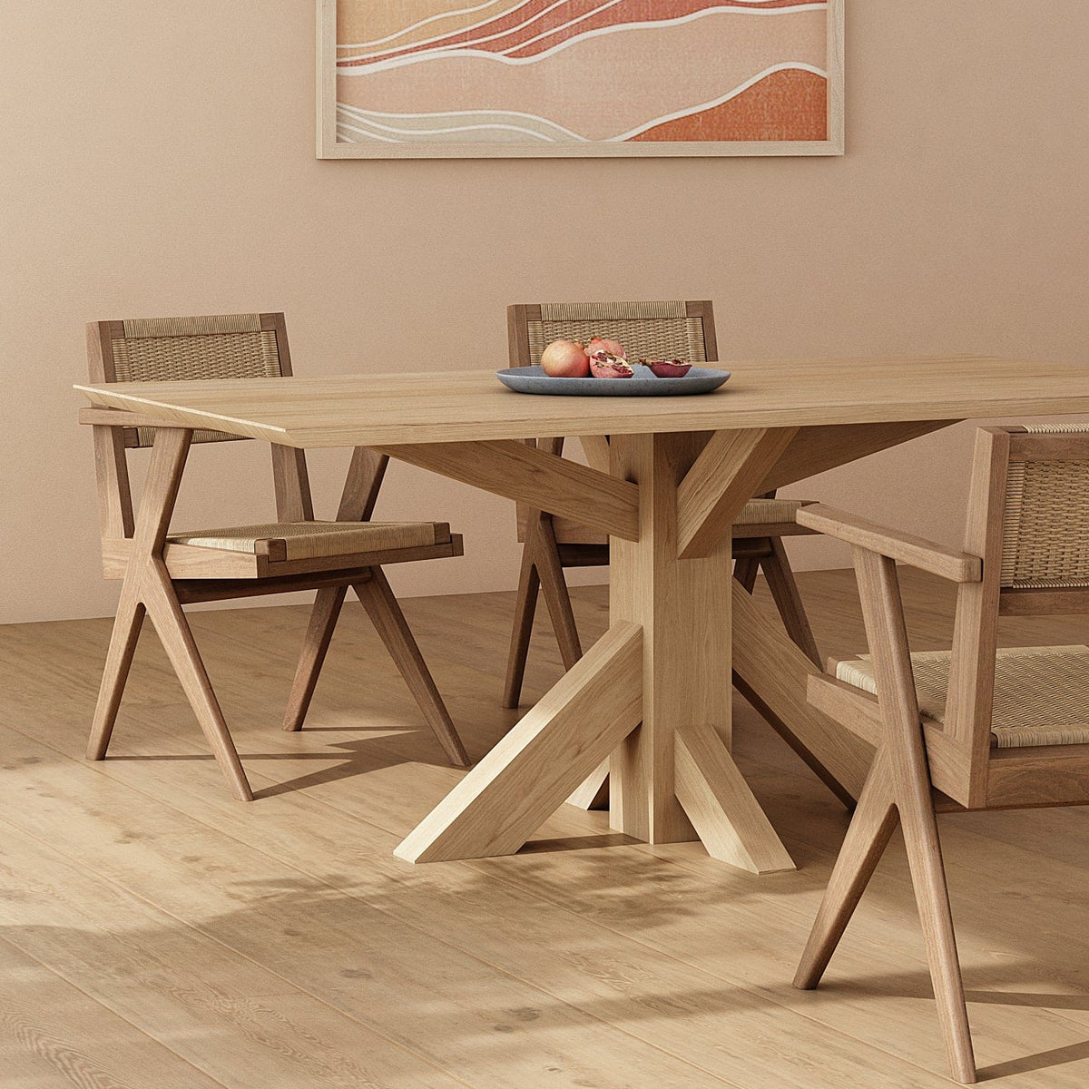 Kid's dining table with Tribute Paper Cord Chairs