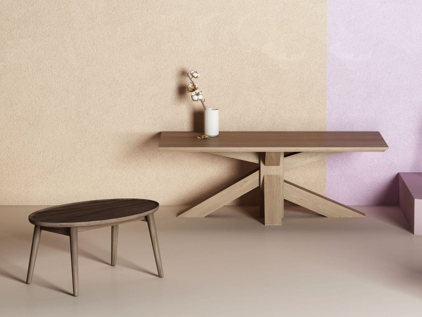 KKI02T - modern wooden table and coffee table set