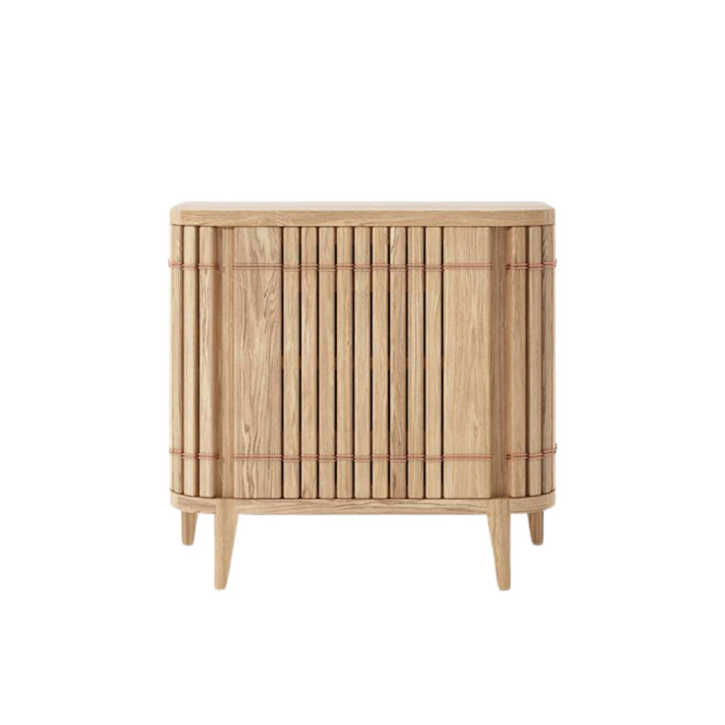 Wooden cabinet with vertical slats