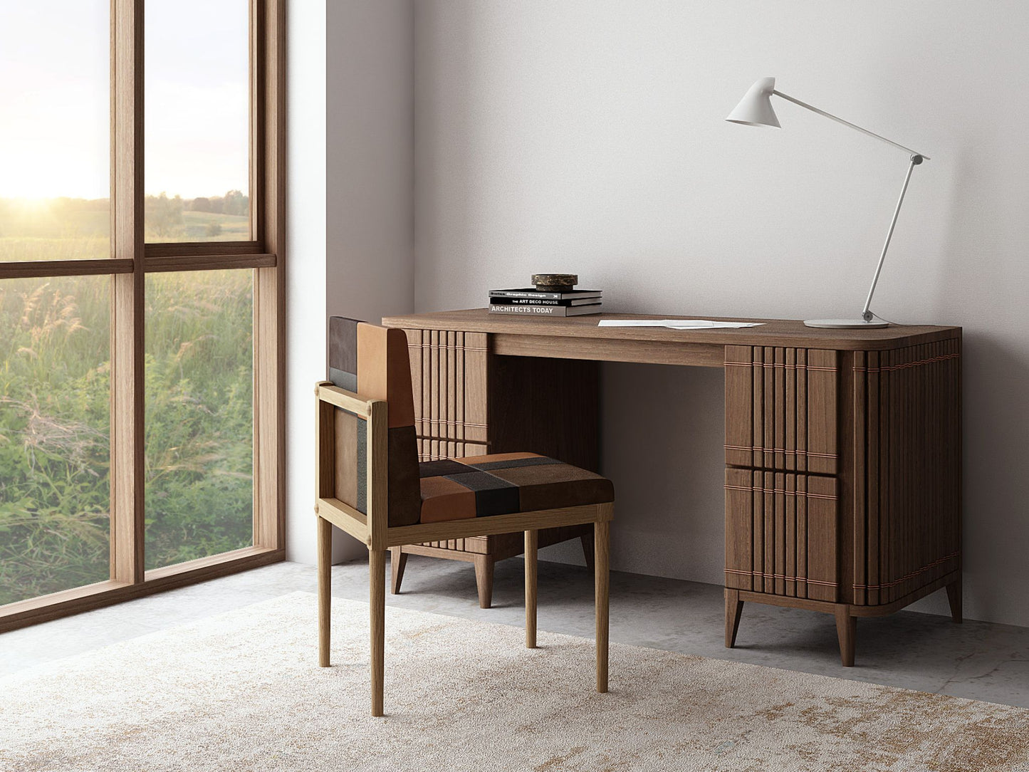 KKP15T-INSITU wooden desk and chair by window