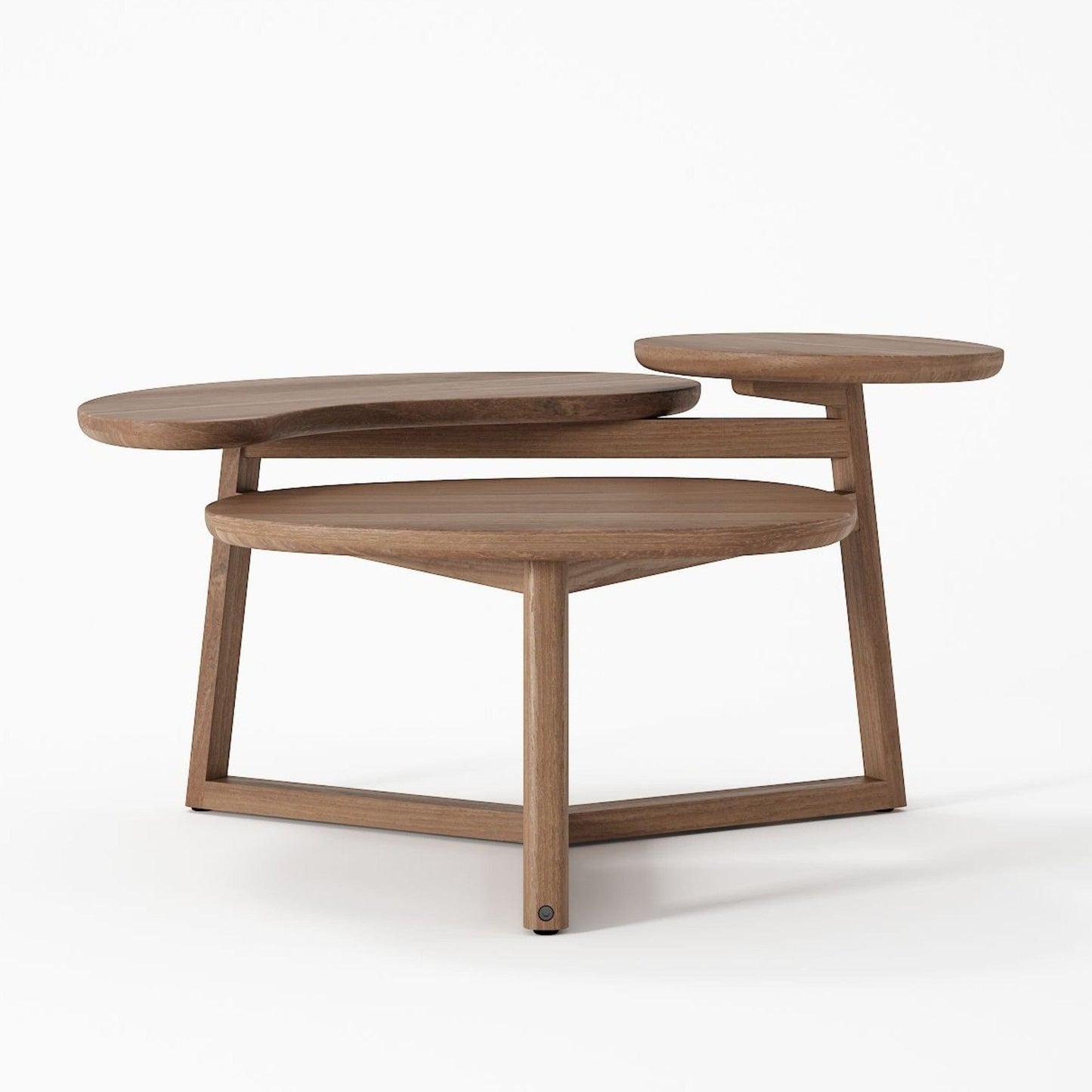Modern wooden side table with unique tiered design