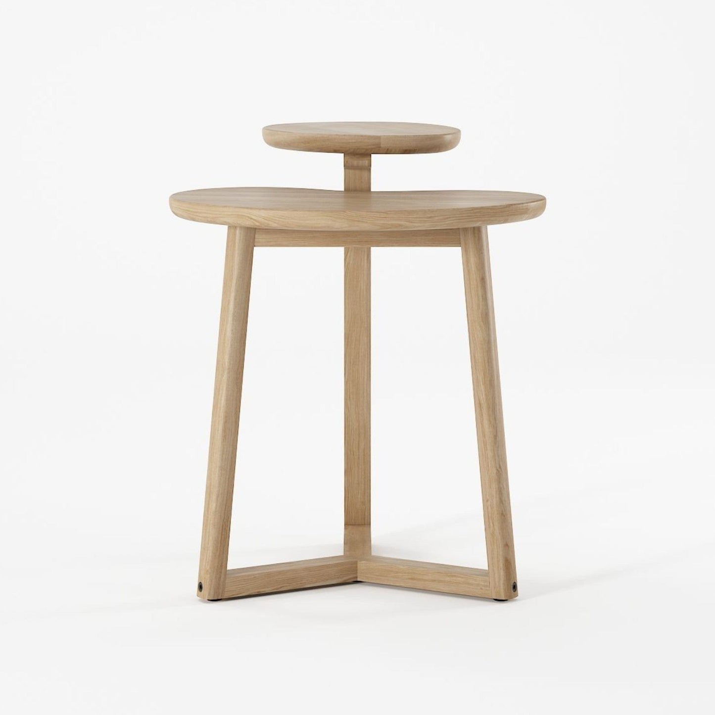 KLP02O-2 Oak Side Table with Shelf