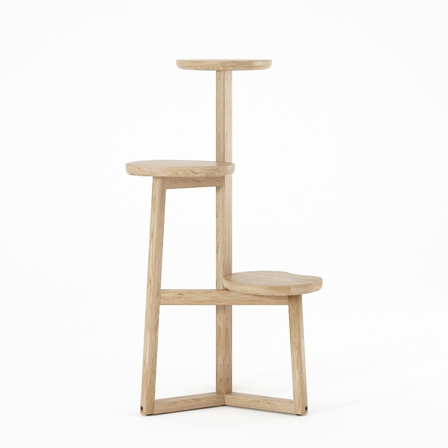 Wooden plant stand with three tiers