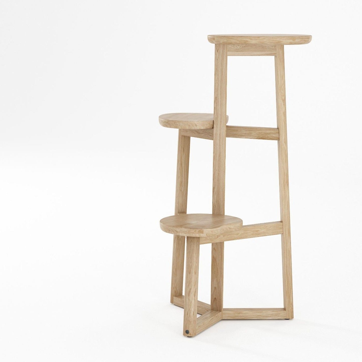 Wooden plant stand with three tiers