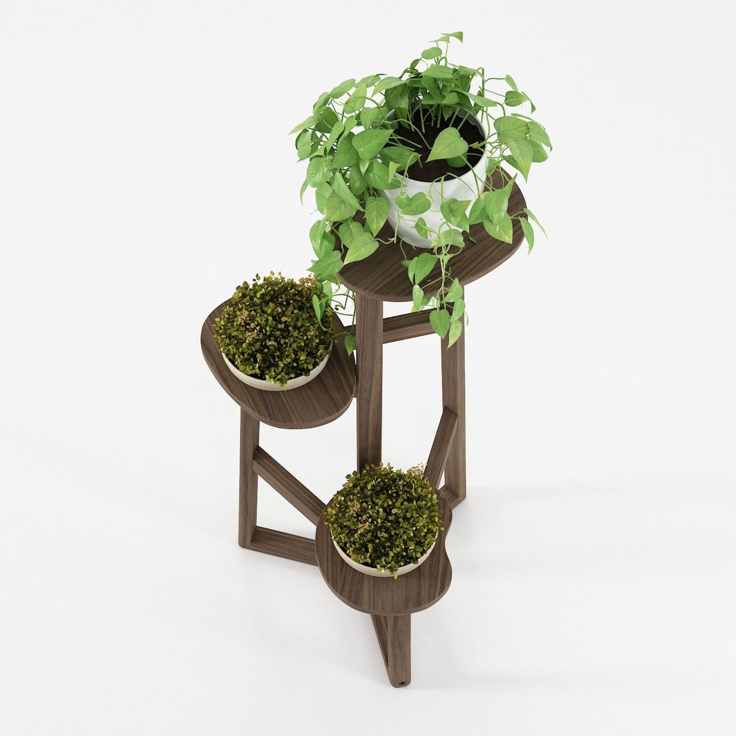 KLP03T-7 plant stand with three potted plants