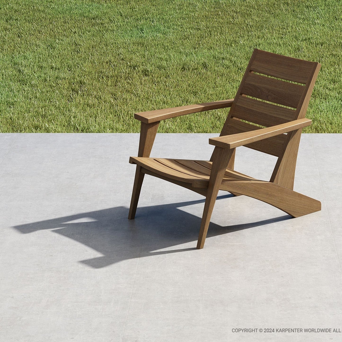 KMM01T_5 Wooden Adirondack Chair on Concrete