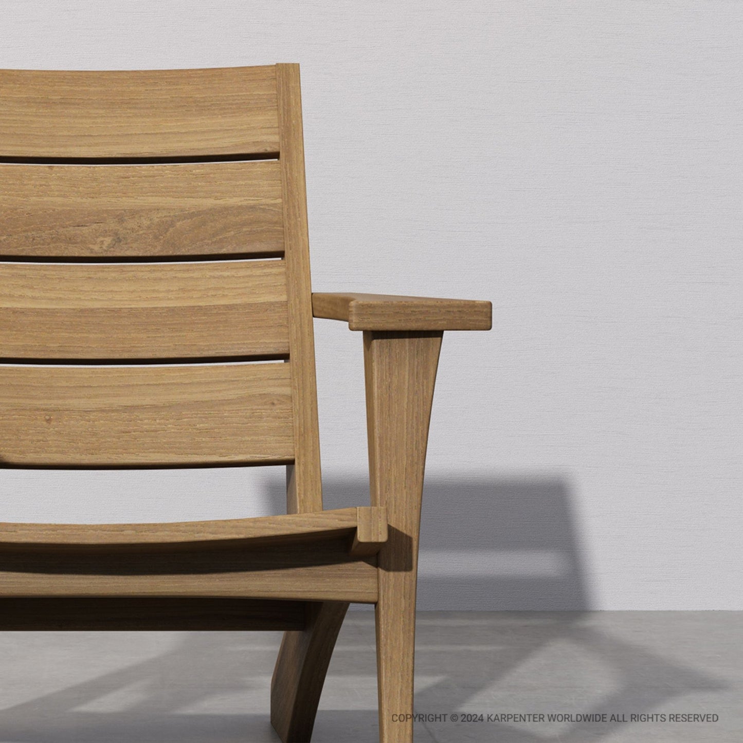 Wooden chair with armrest detail