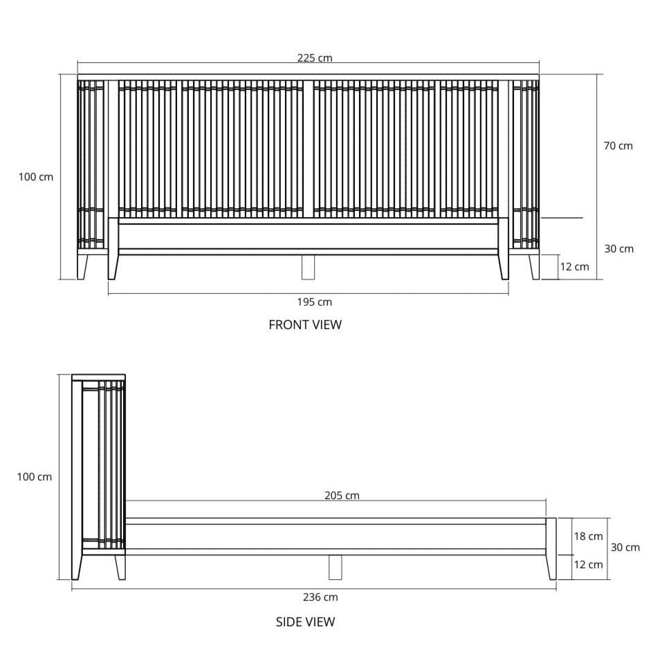 Front & Side View Dimensions