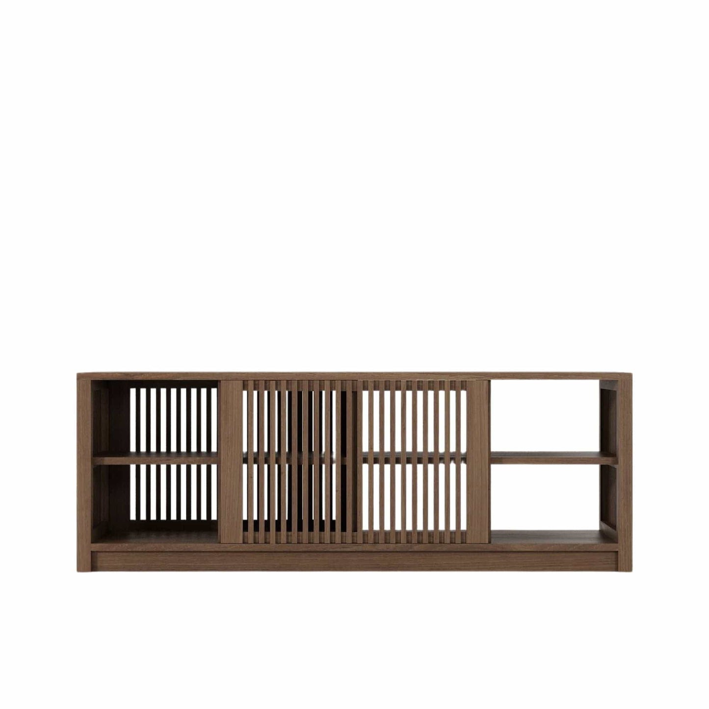 KRY01T_3 wooden cabinet with slatted doors and shelves