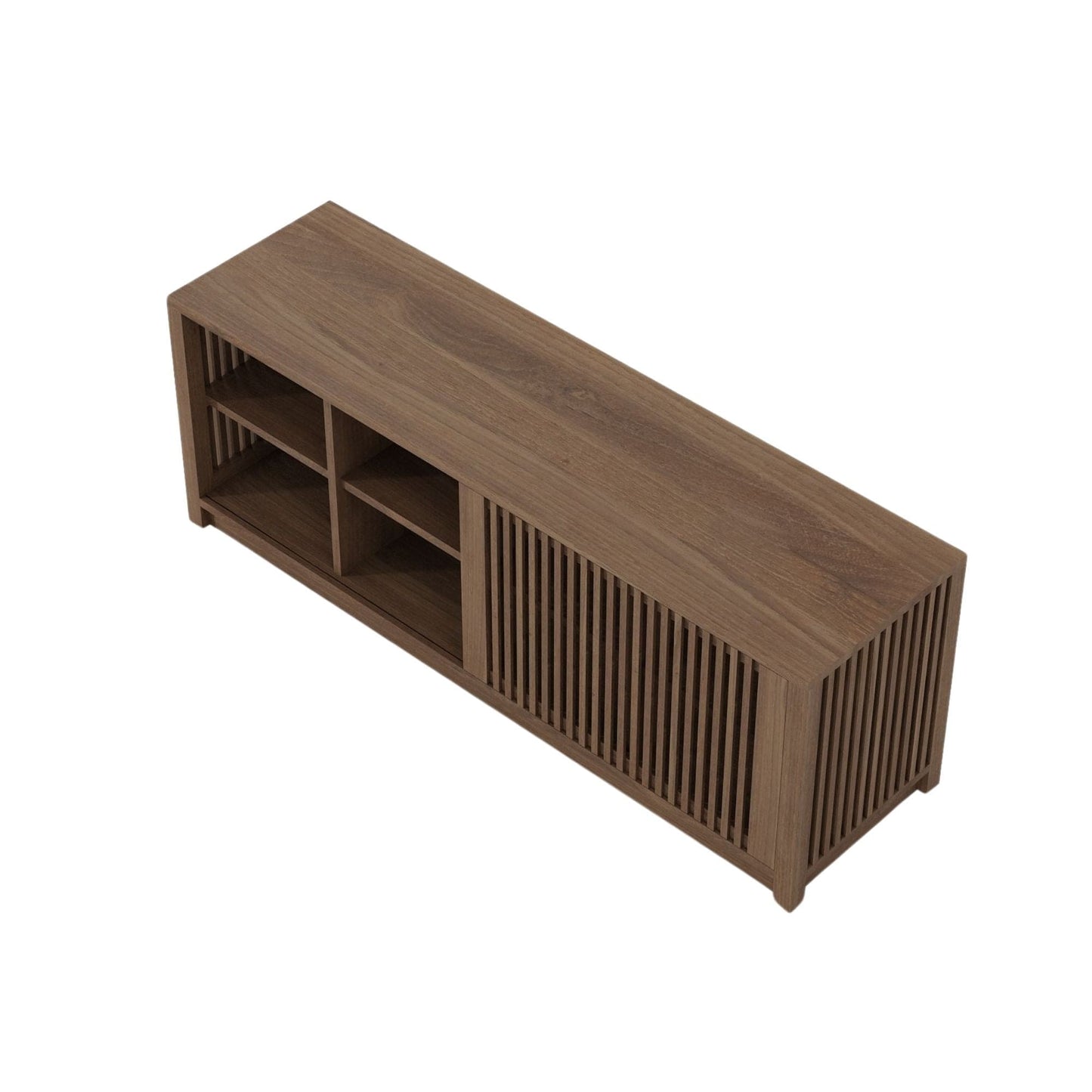 KRY01T_5 Wooden TV Stand with Slatted Door