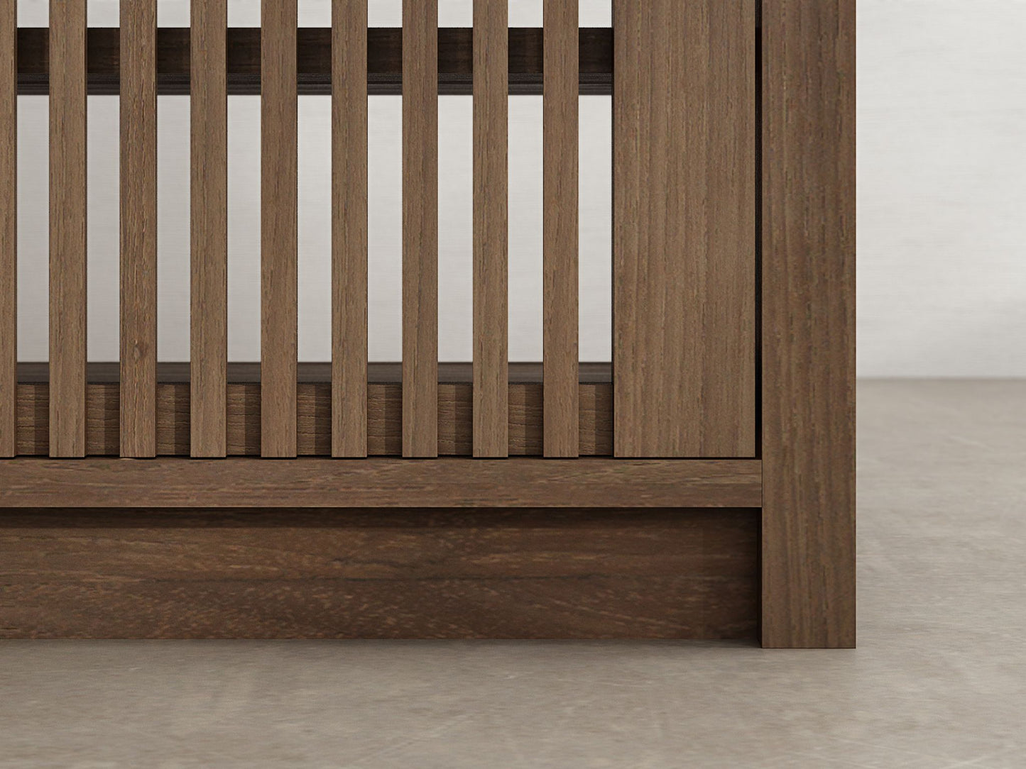 Close-up of wooden slat furniture detail