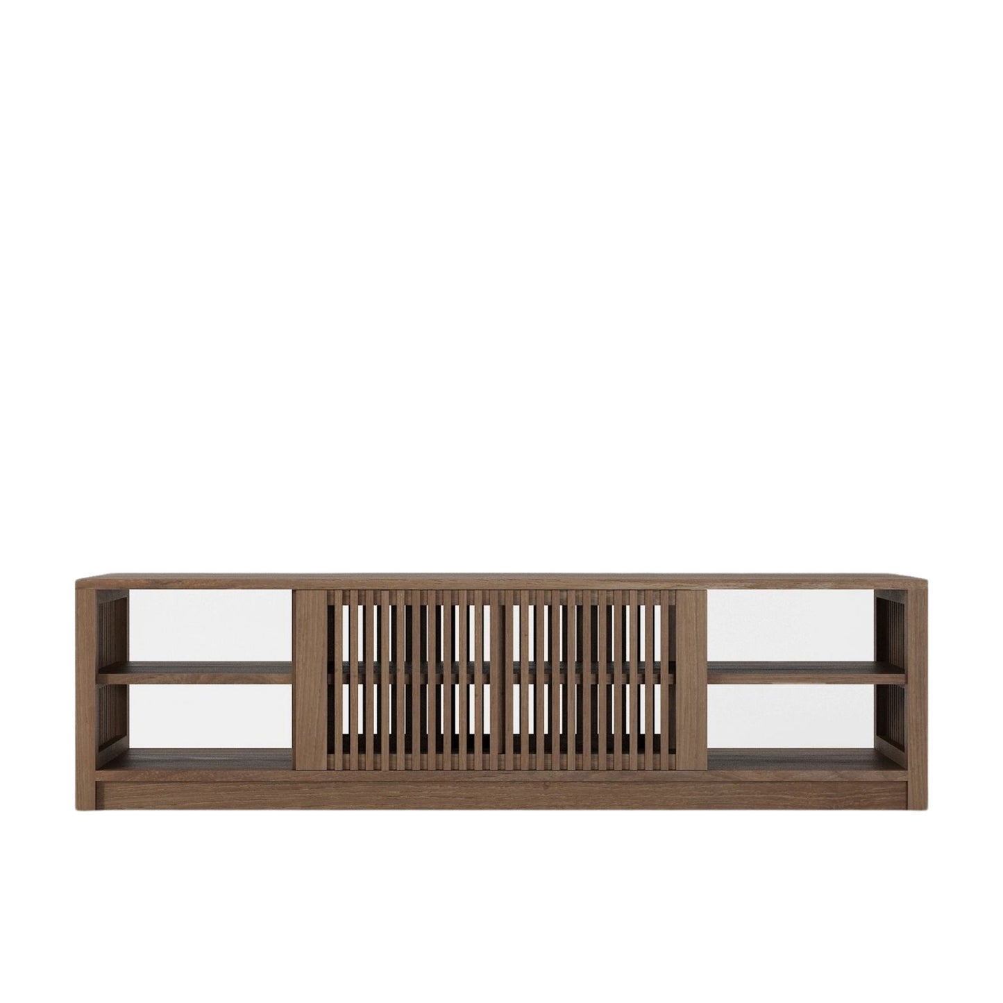 KRY02T_3 Wooden TV Stand with Slatted Door