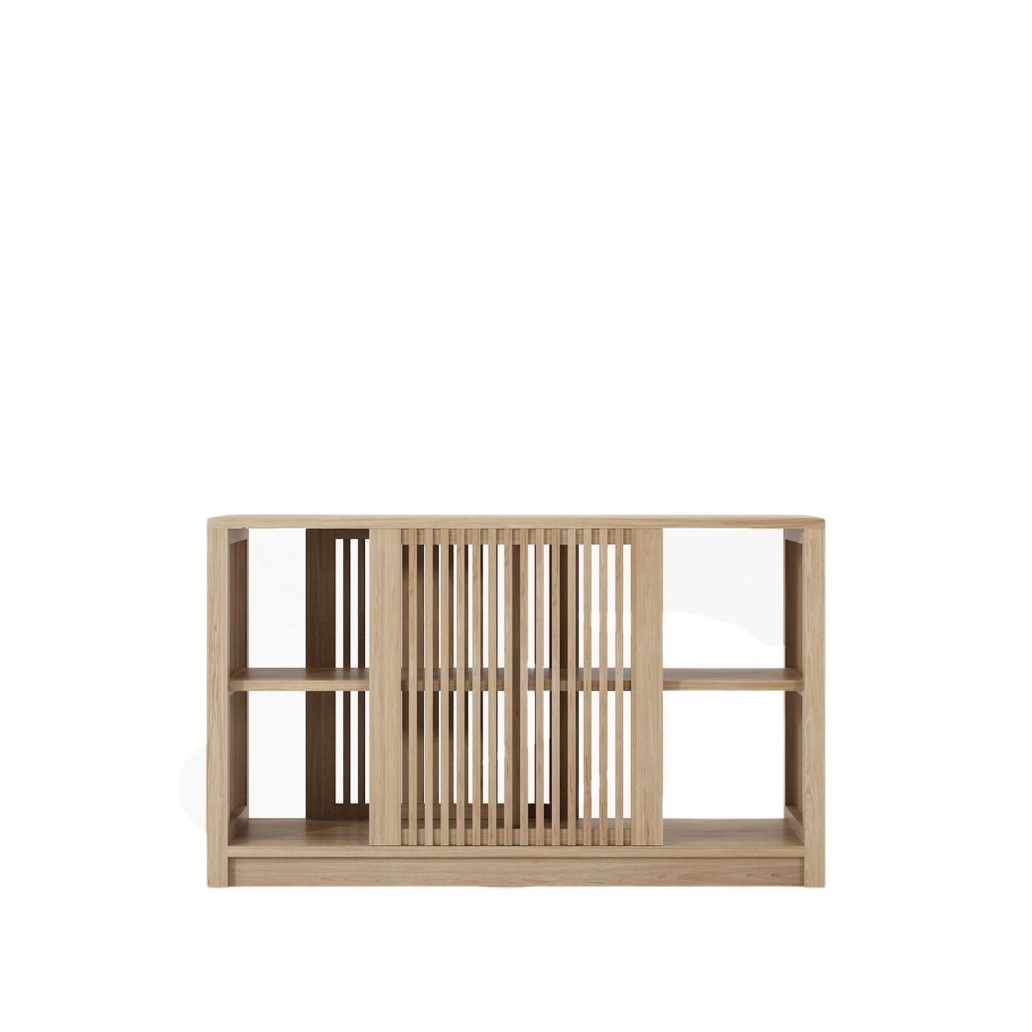 KRY03O_3 wooden cabinet with sliding slatted door