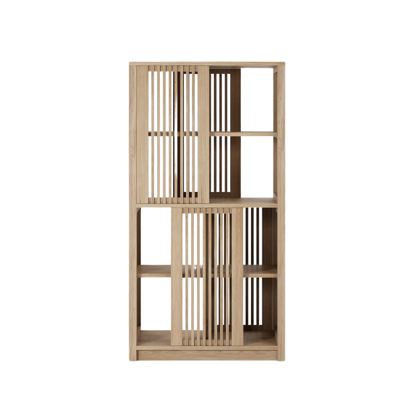 KRY04O_2 wooden bookcase with vertical slats
