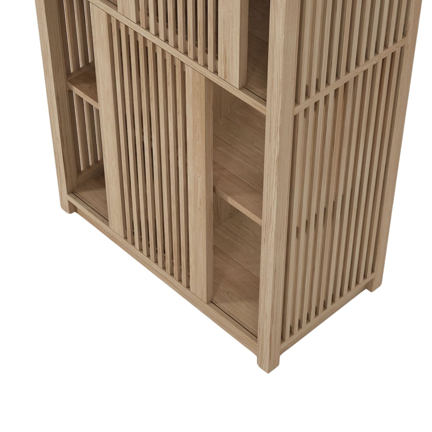 KRY04O_3 wooden cabinet with vertical slats