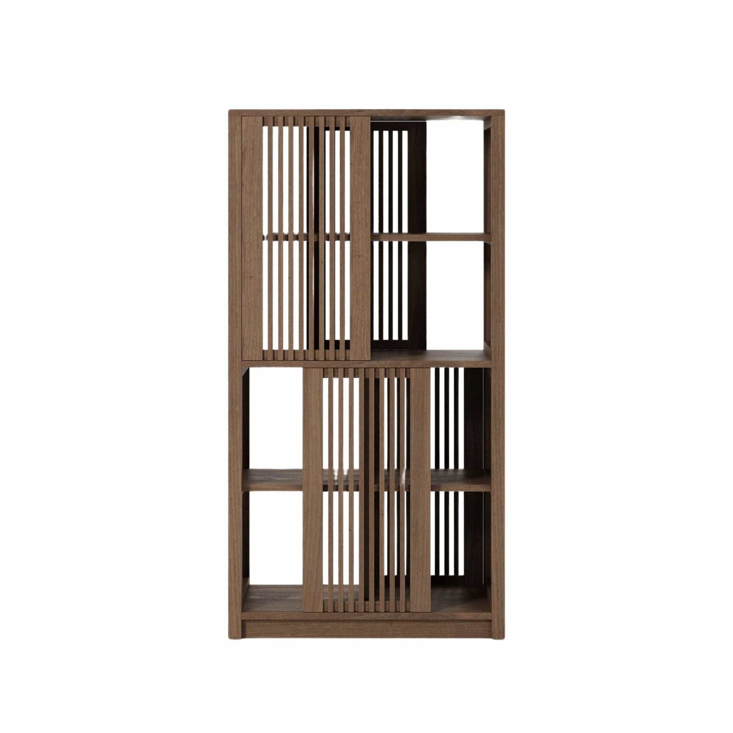 KRY04T_2 wooden bookcase with vertical slats