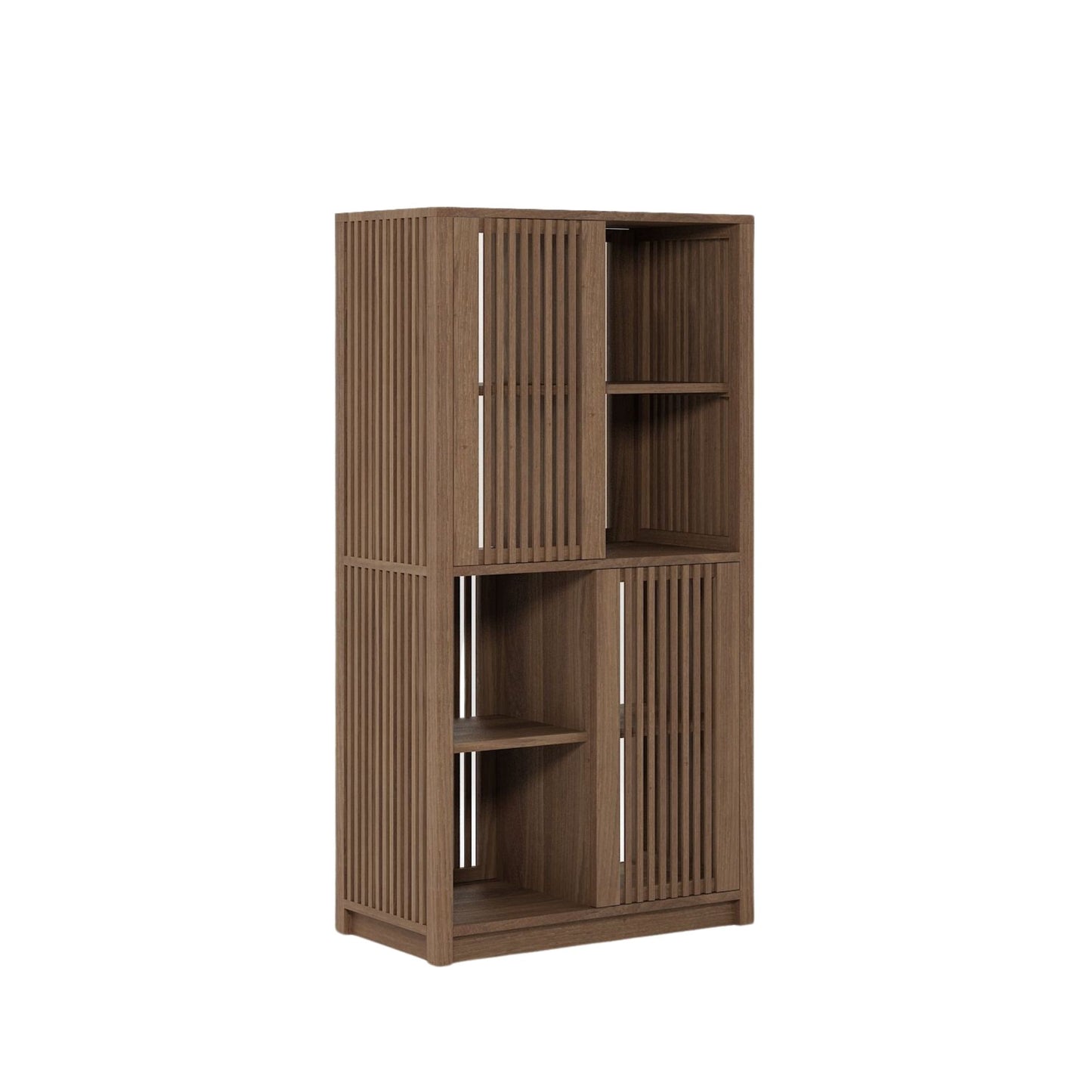 KRY04T_3 Wooden Slatted Bookcase