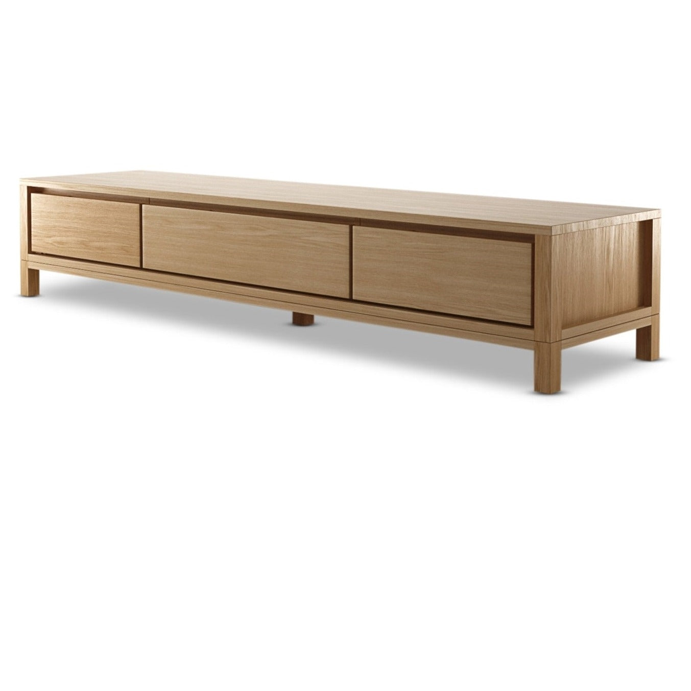 Modern wood TV stand with drawers