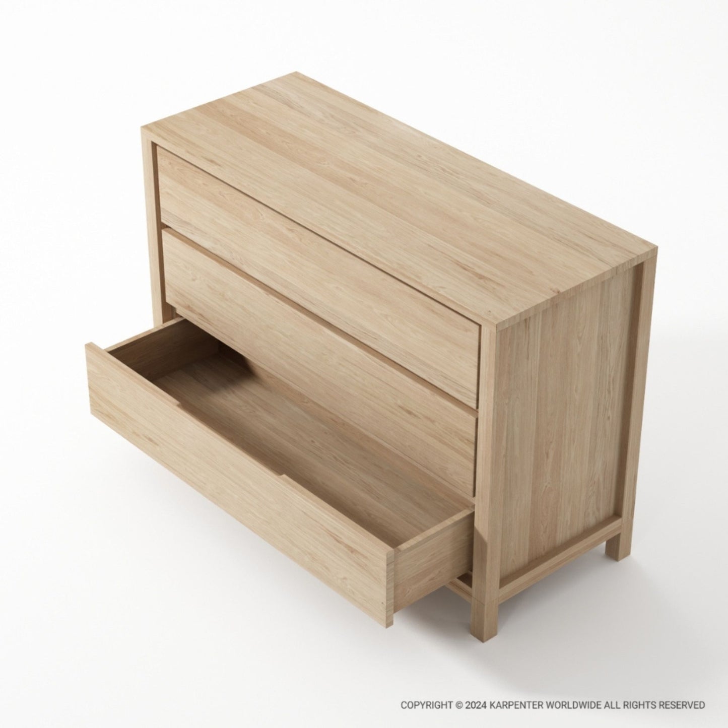 KSD013O-Drawer - Light wood dresser with open drawer
