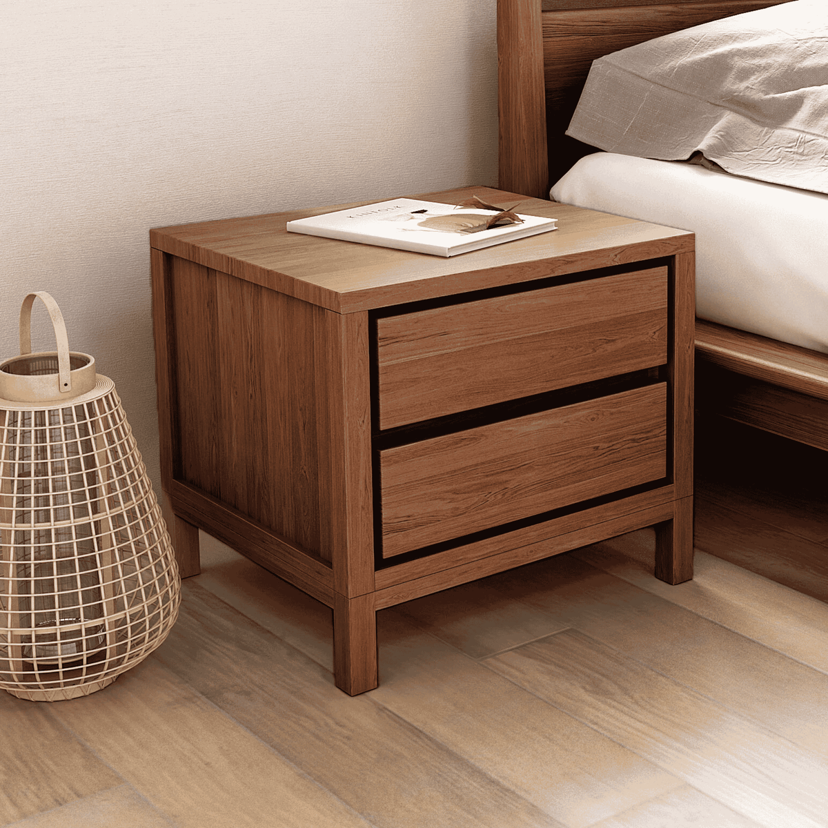 KSD032T In-situ wooden nightstand with two drawers