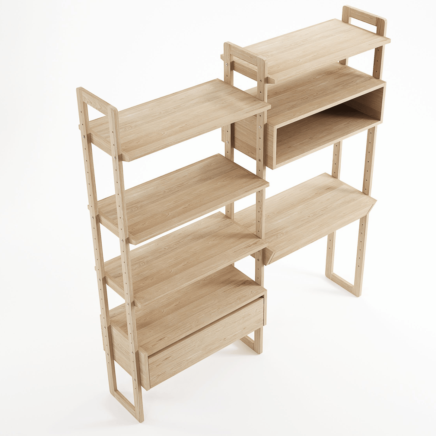 KSO003O wooden modular shelving unit