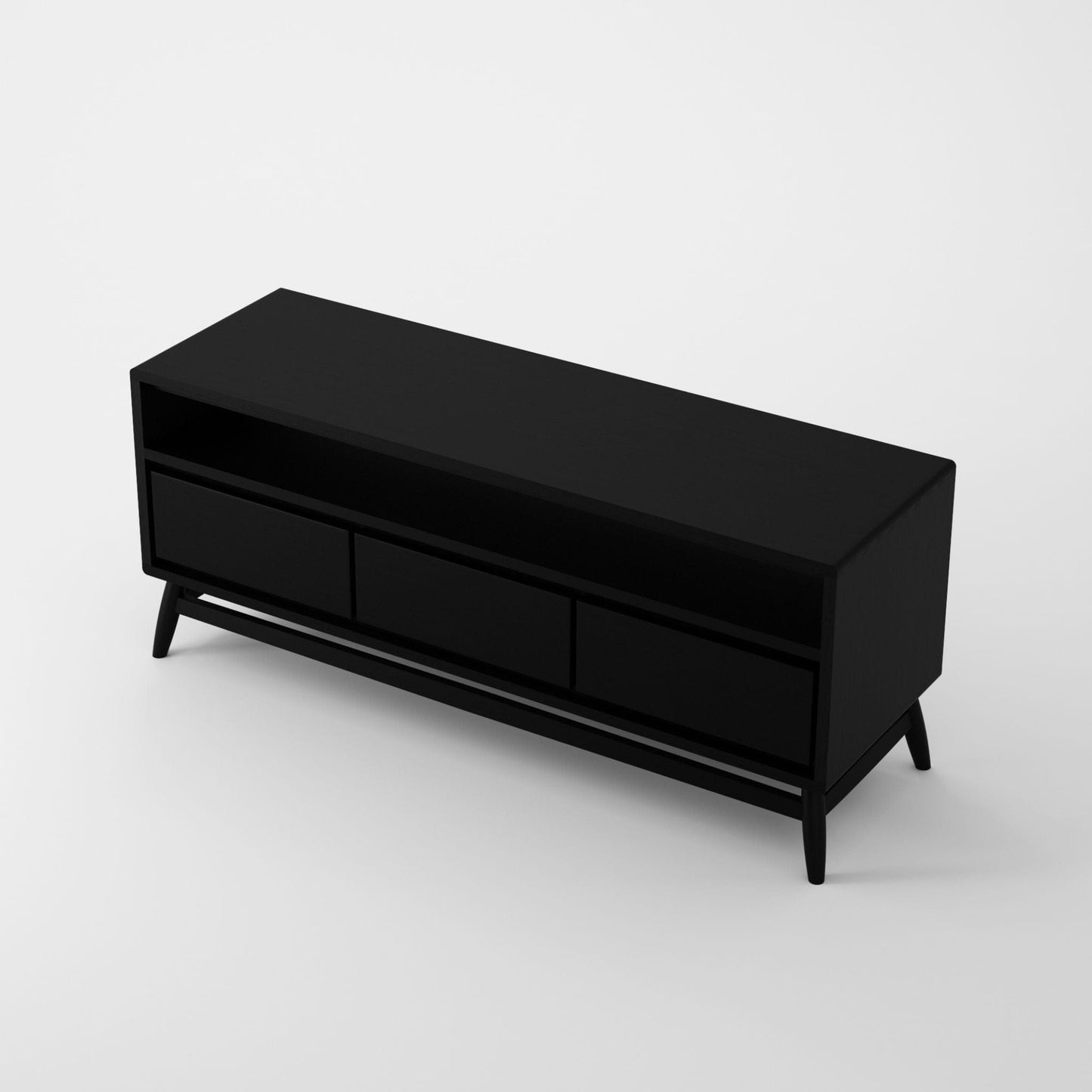 Black KT025SB TV stand - side view
