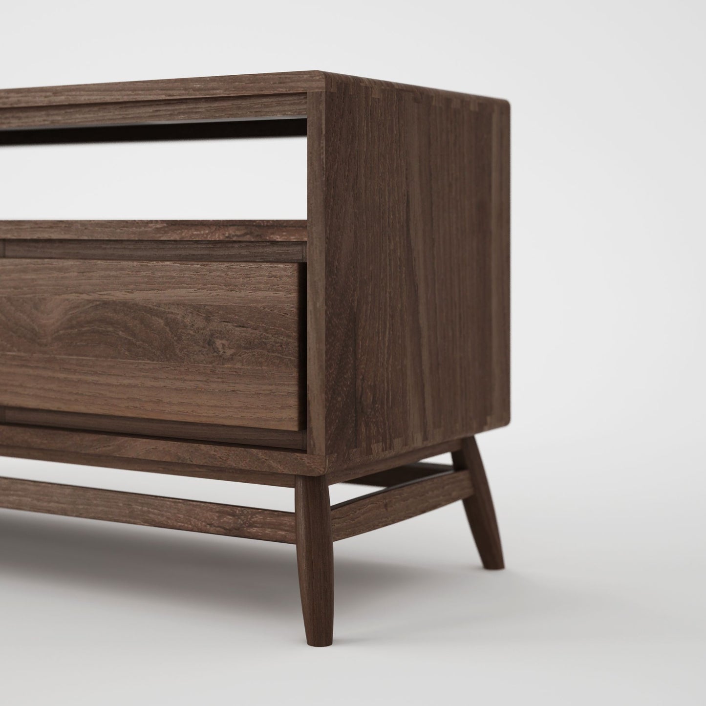 Close-up of a modern wooden cabinet