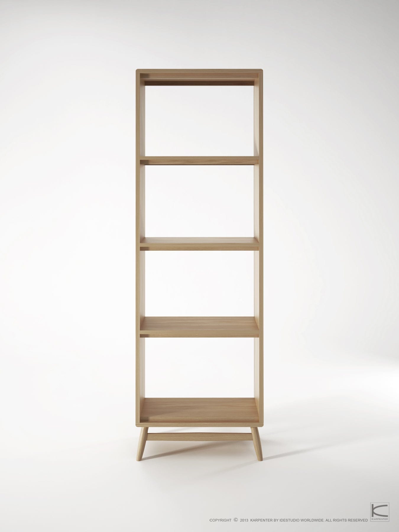 KT027O-2 wooden bookshelf with four shelves