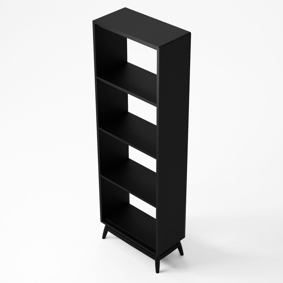 KT027SB Side View - Black Bookshelf