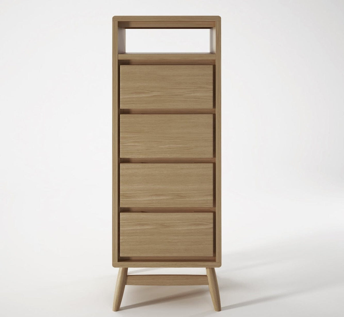 Tall wooden cabinet with drawers