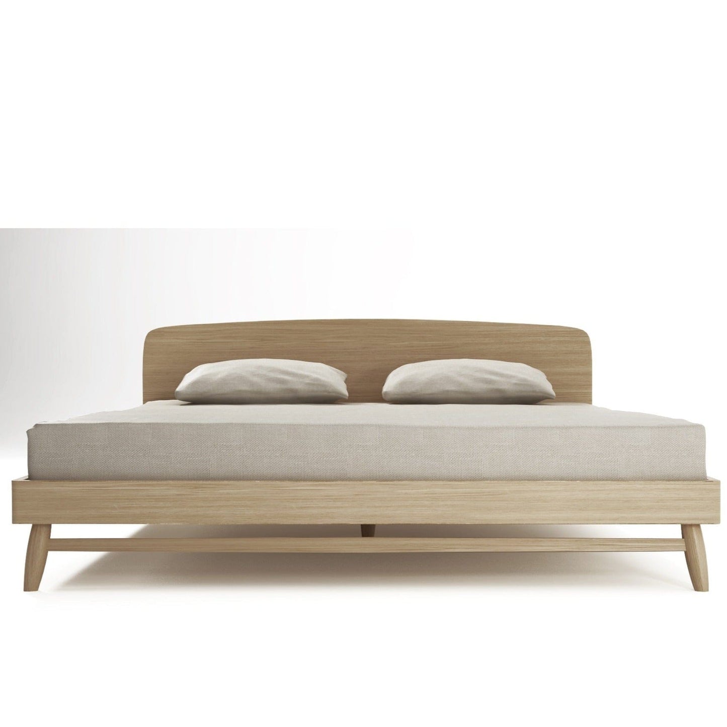 KT031O-2 Wooden Bed Frame with Pillows