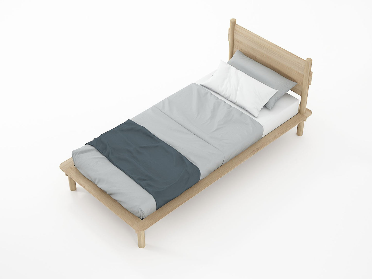 Tenon King Single Bed - European Oak