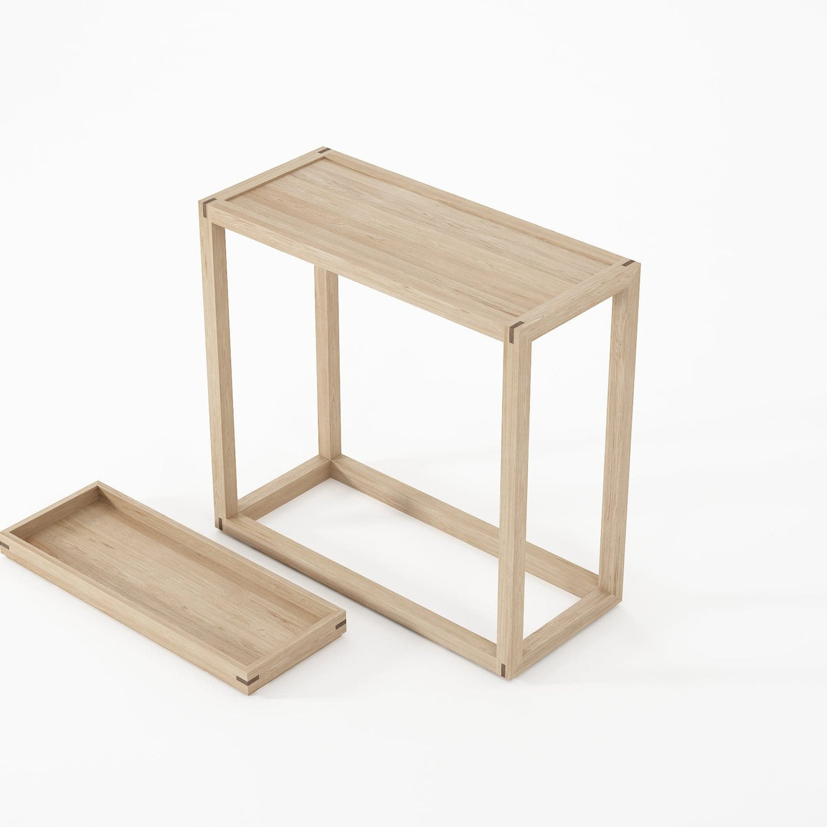 KUD04O_3 wooden side table with tray