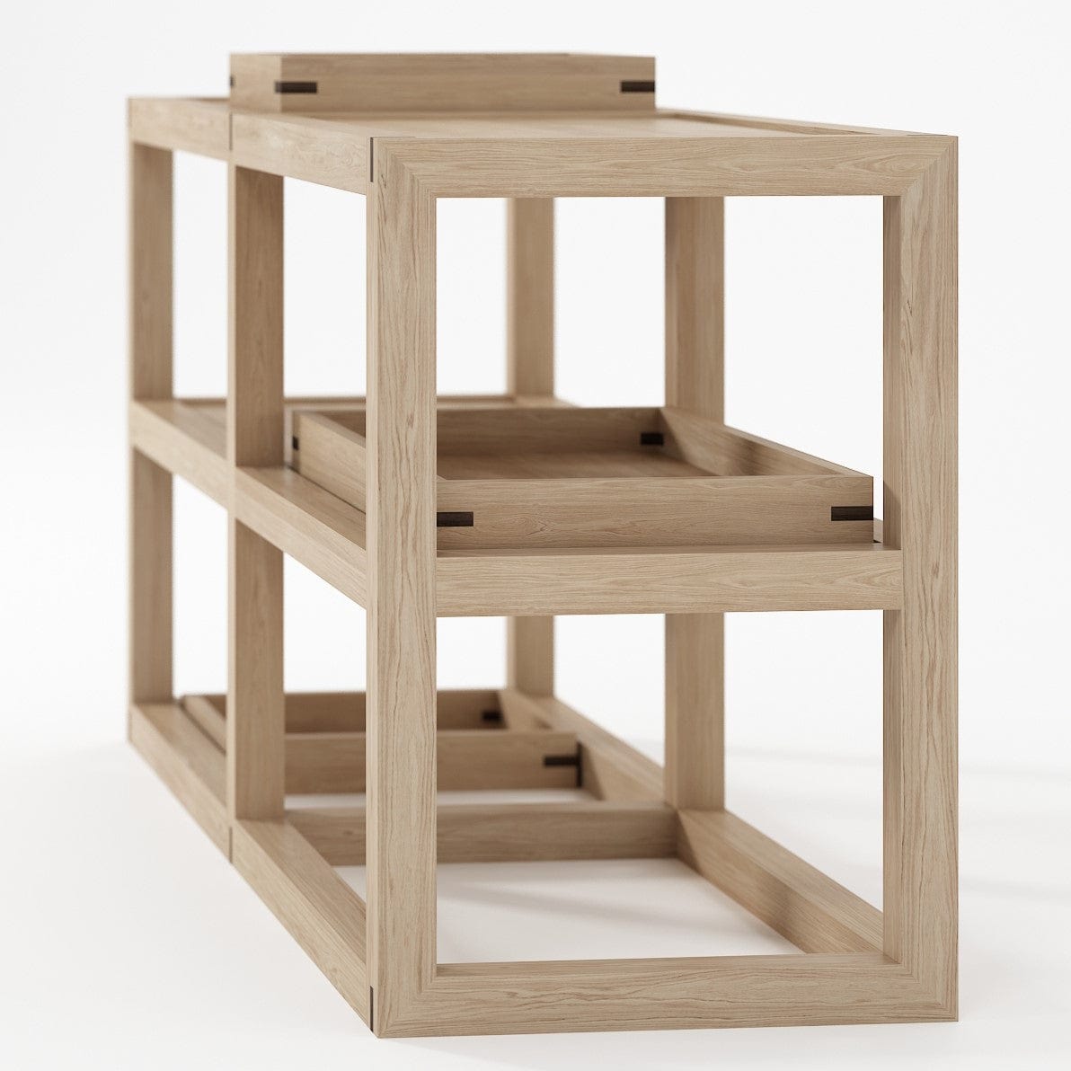 Wooden shelving unit