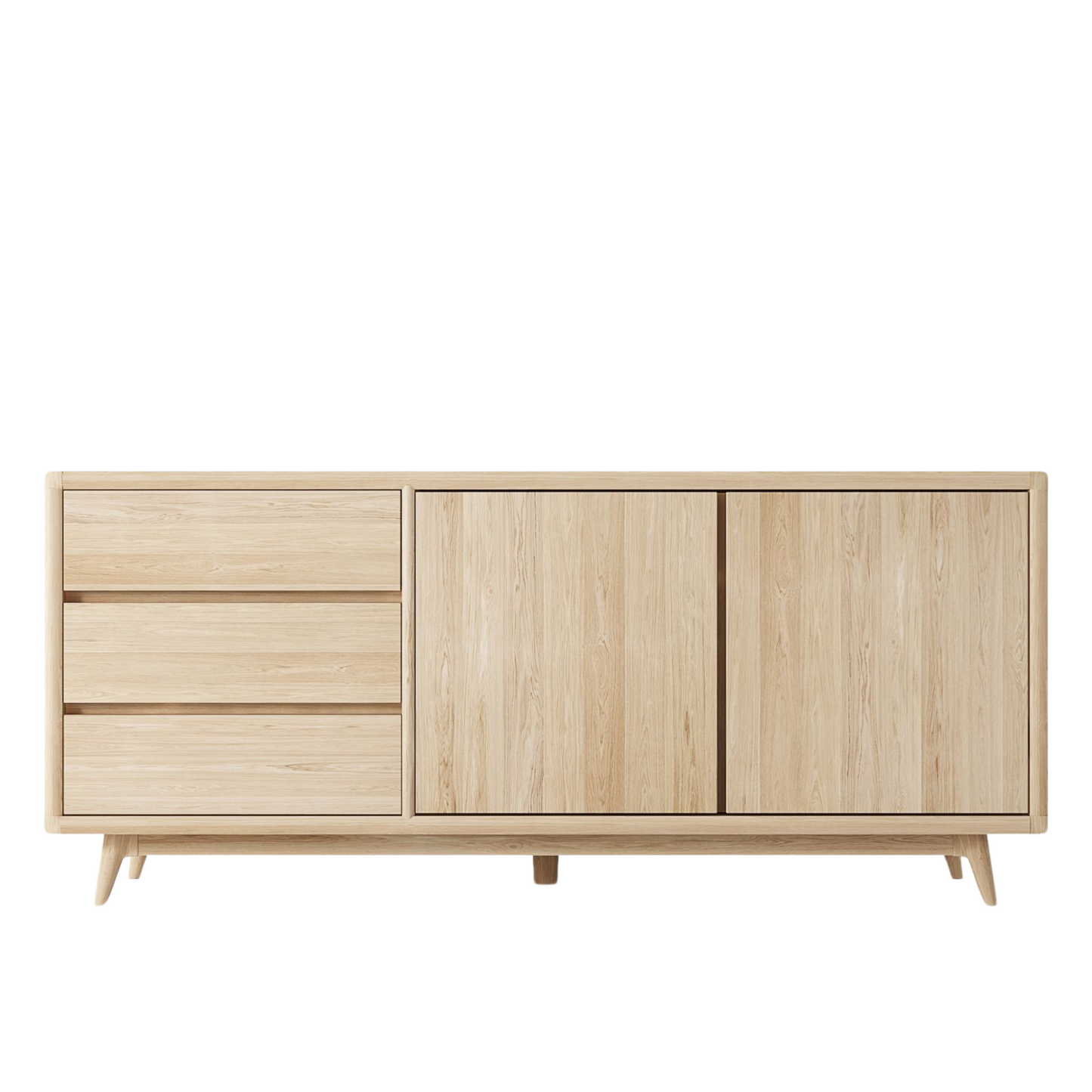 Light wood sideboard with drawers and doors