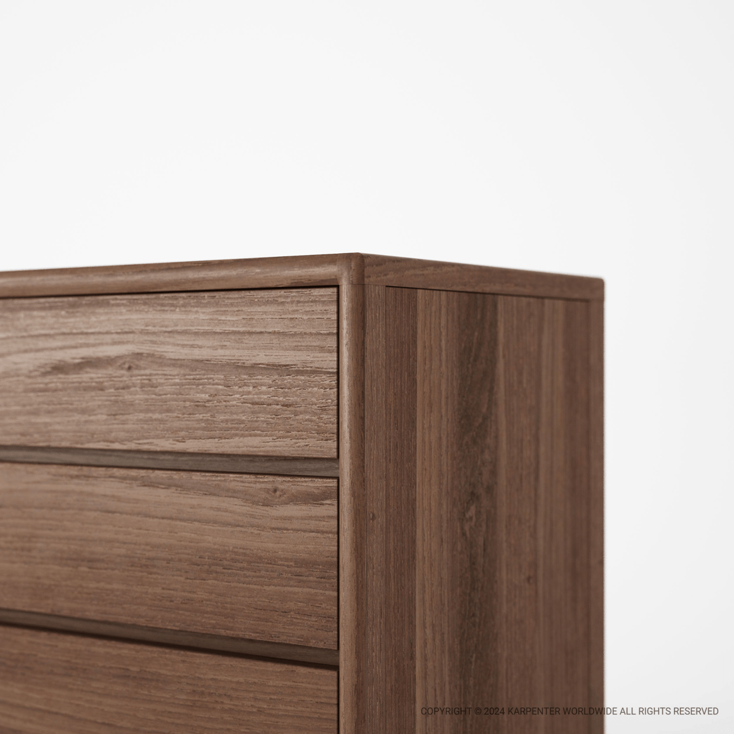 Close-up of wooden dresser drawers
