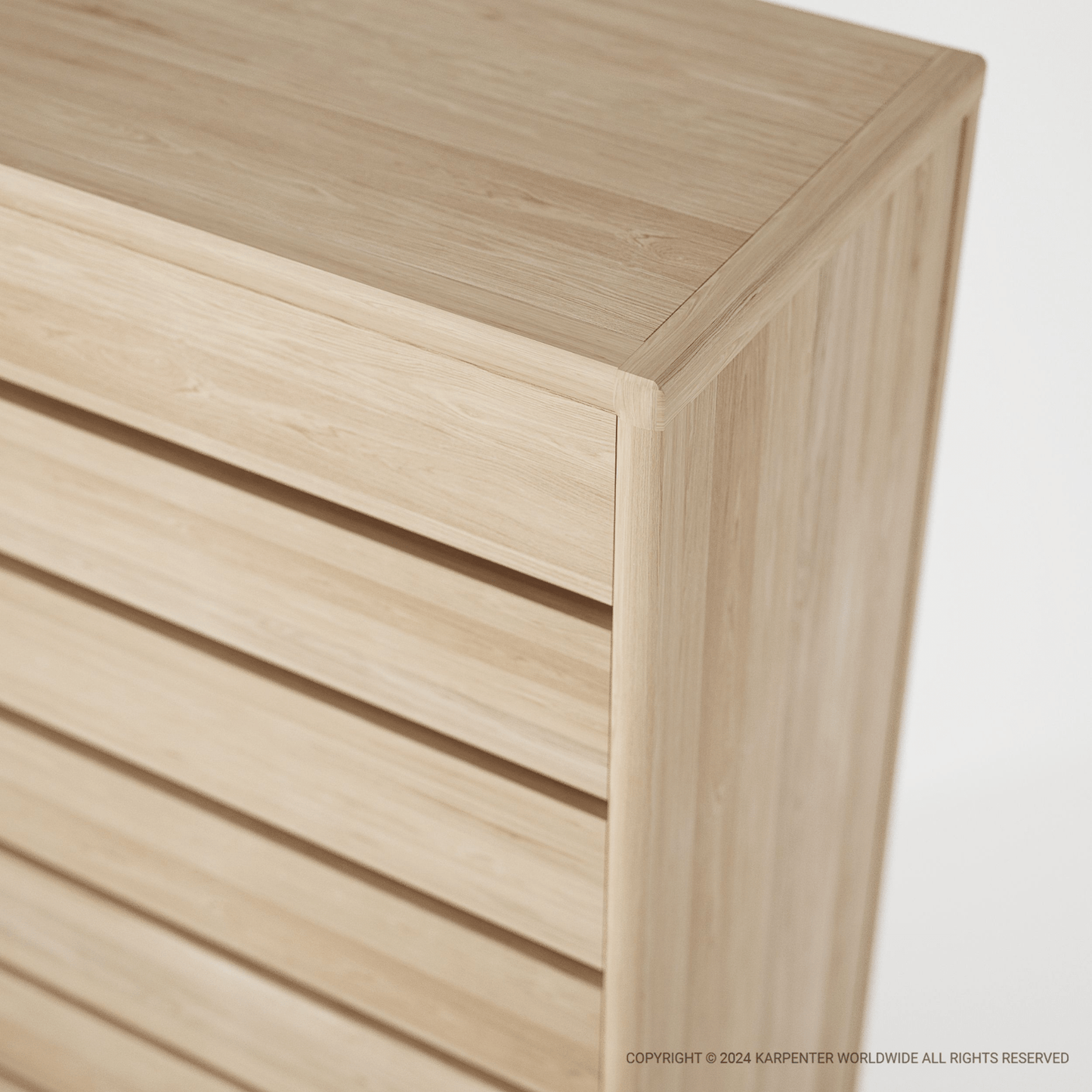 KV0005O-5 Light Wood Chest of Drawers Detail