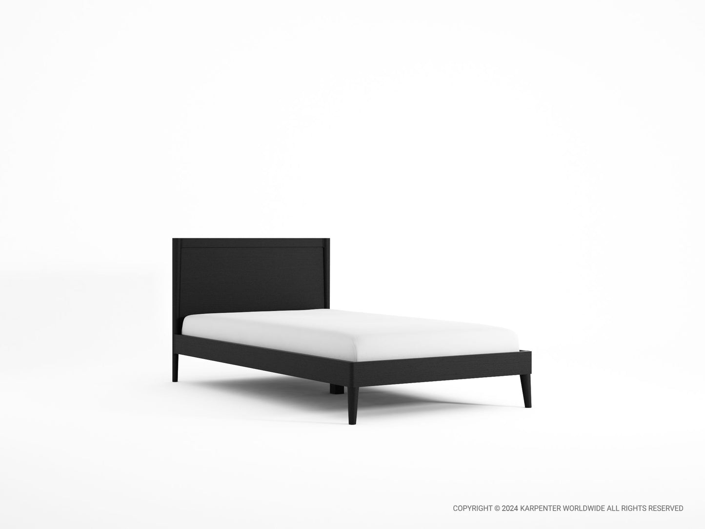 KV0033SB_2 Black bed frame with white mattress