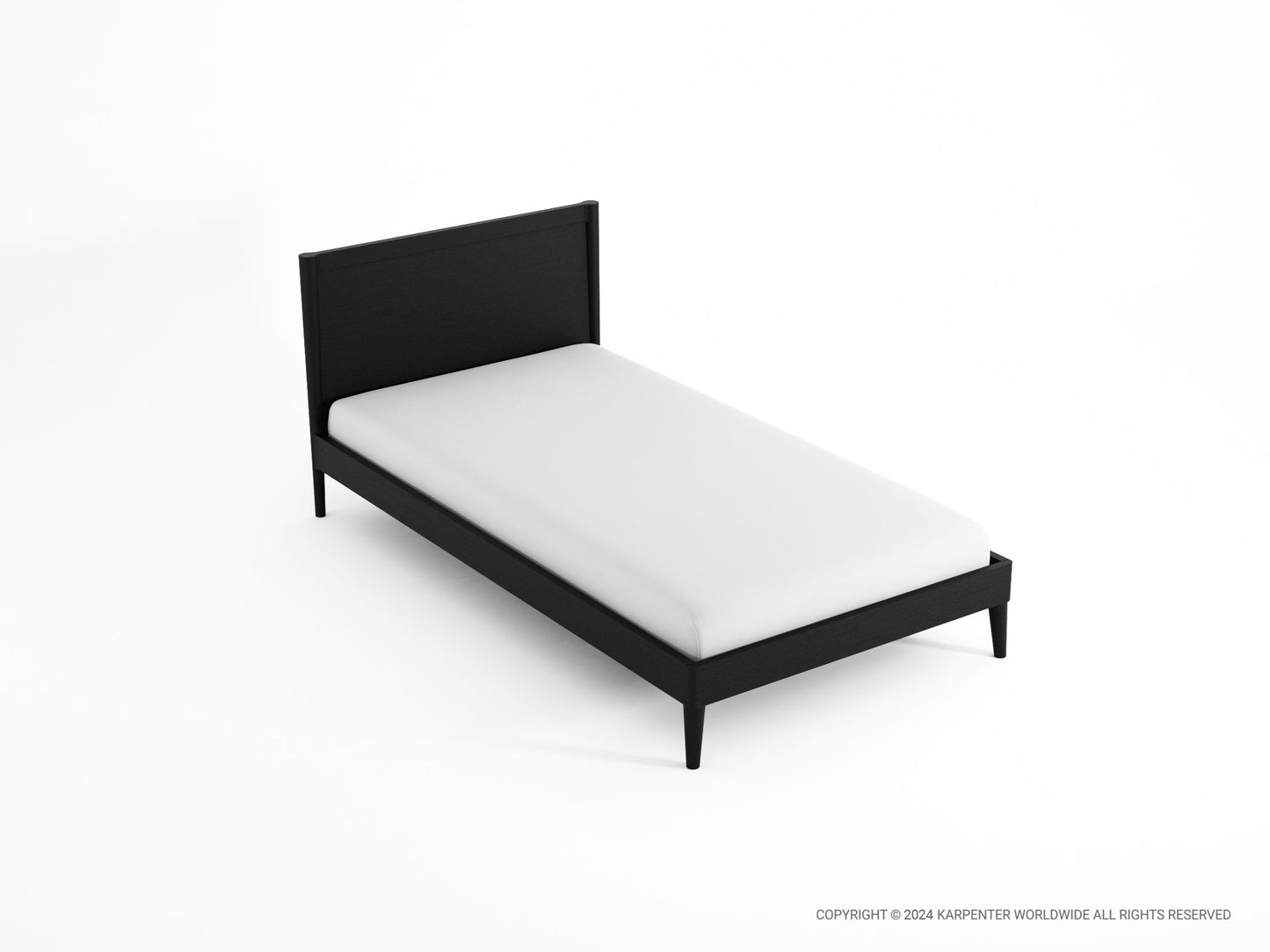 KV0033SB_3 Black Bed Frame with White Mattress
