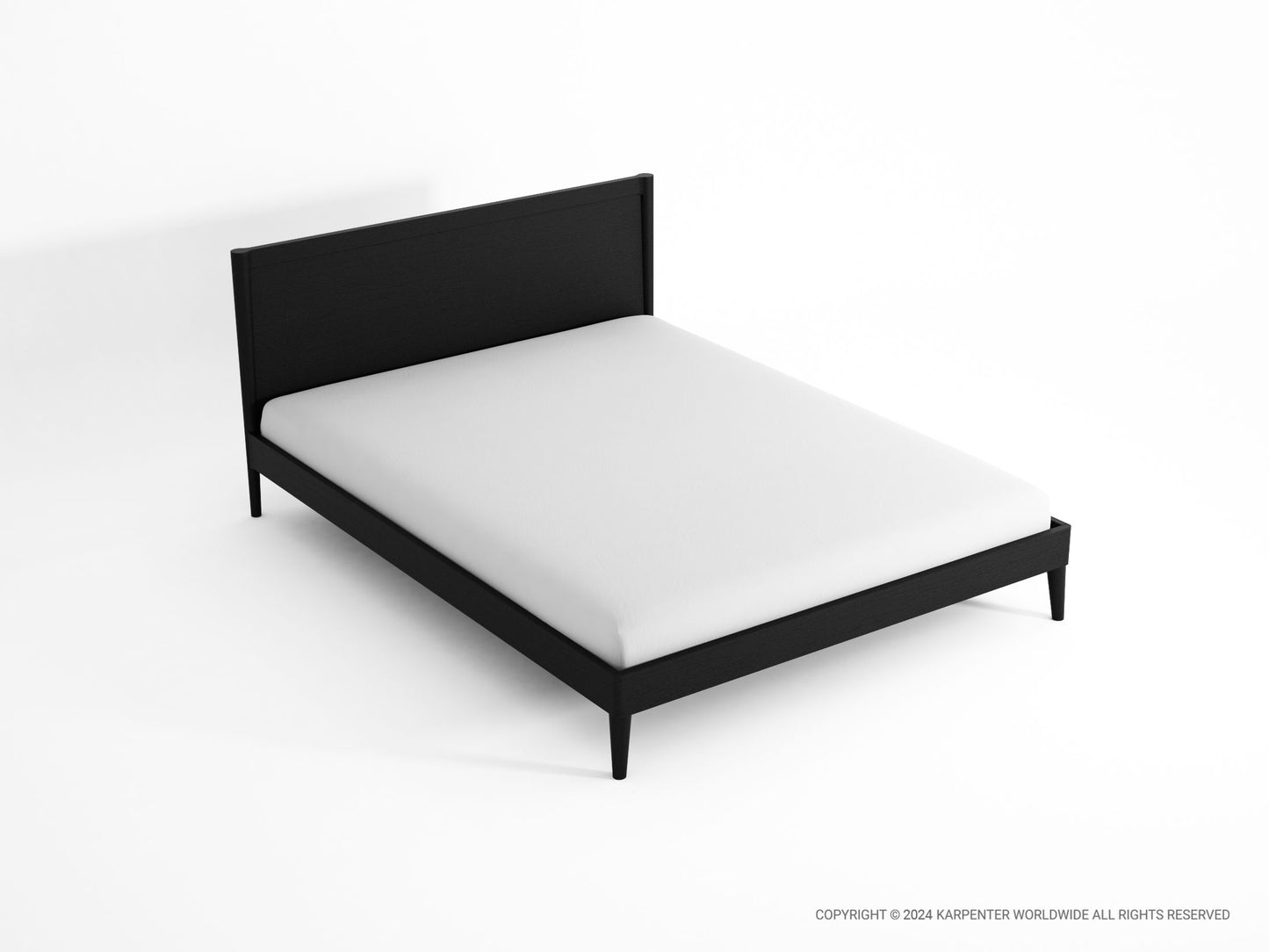 KV0034SB_3 Black Bed Frame with White Mattress