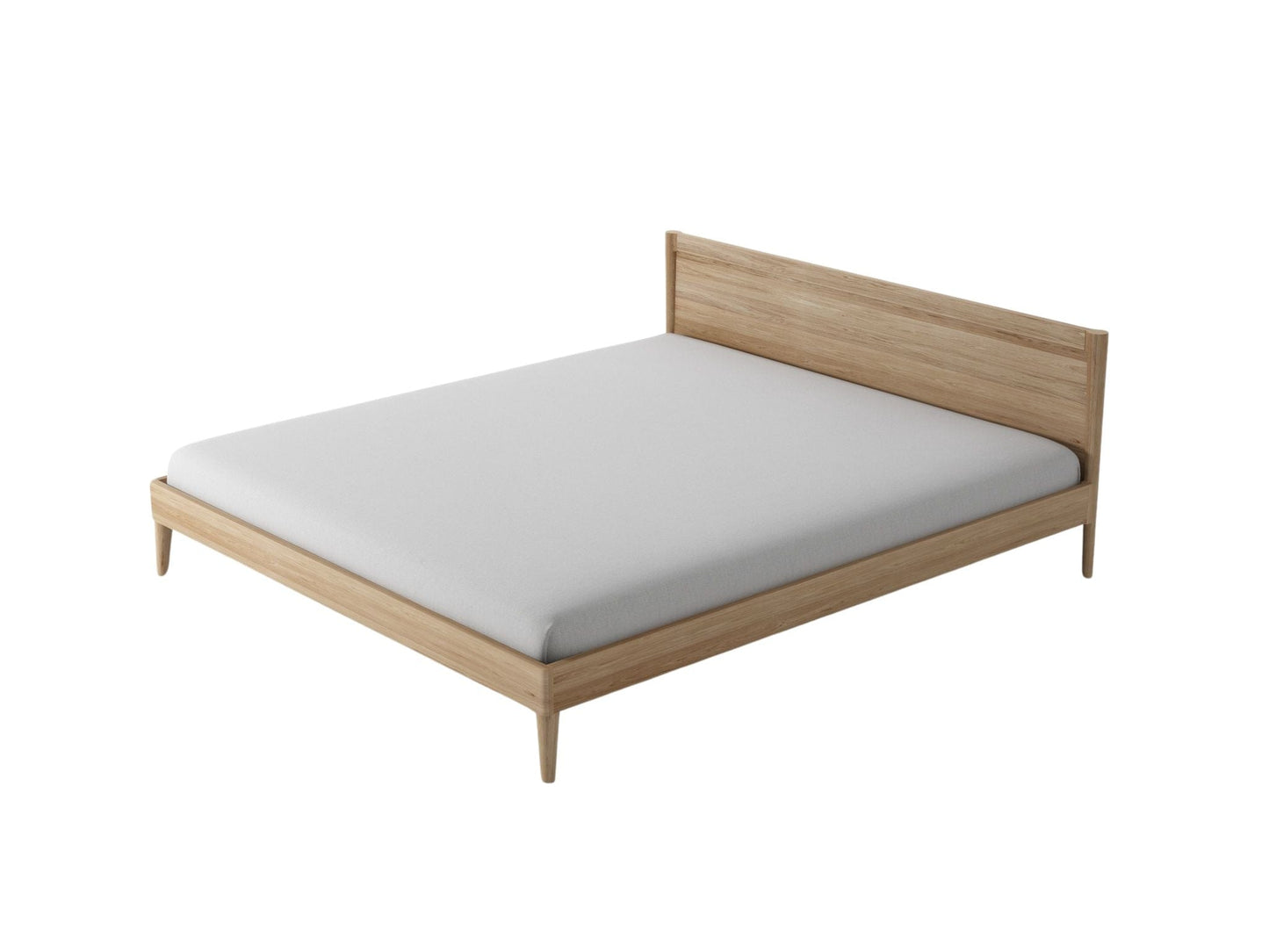 KV0035O-TOP Wooden Bed Frame with White Sheet