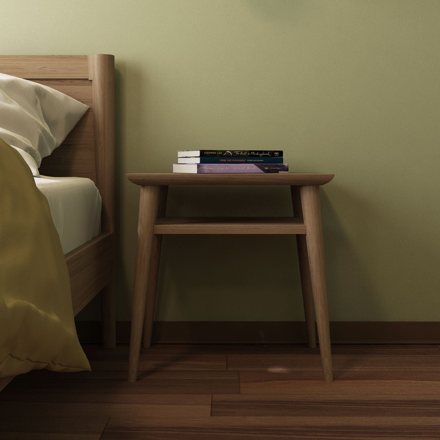 Wooden bedside table with books - KV0037O