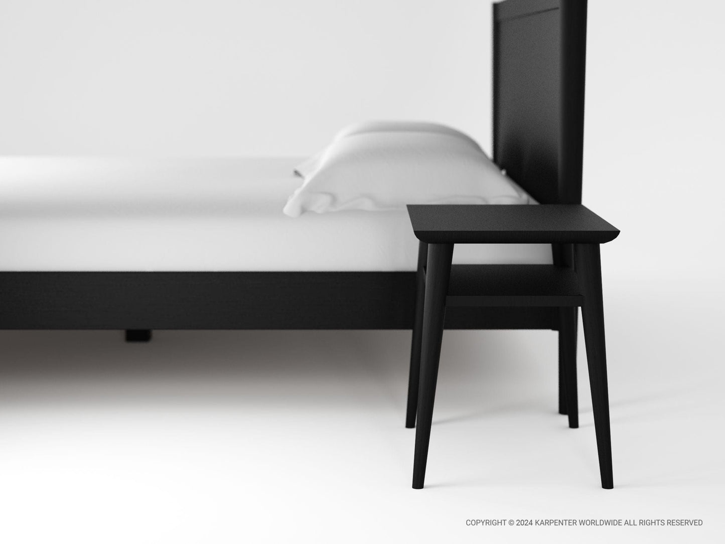 KV0037SB_5 Black Bed and Nightstand