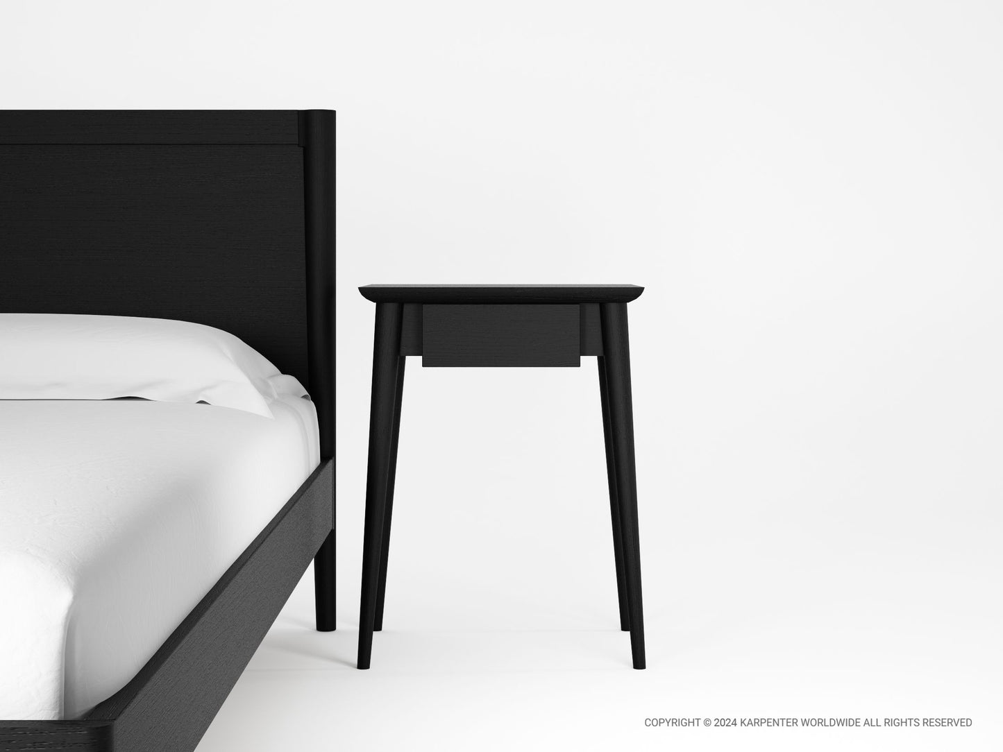 Black bed frame and nightstand - KV0113SB_4