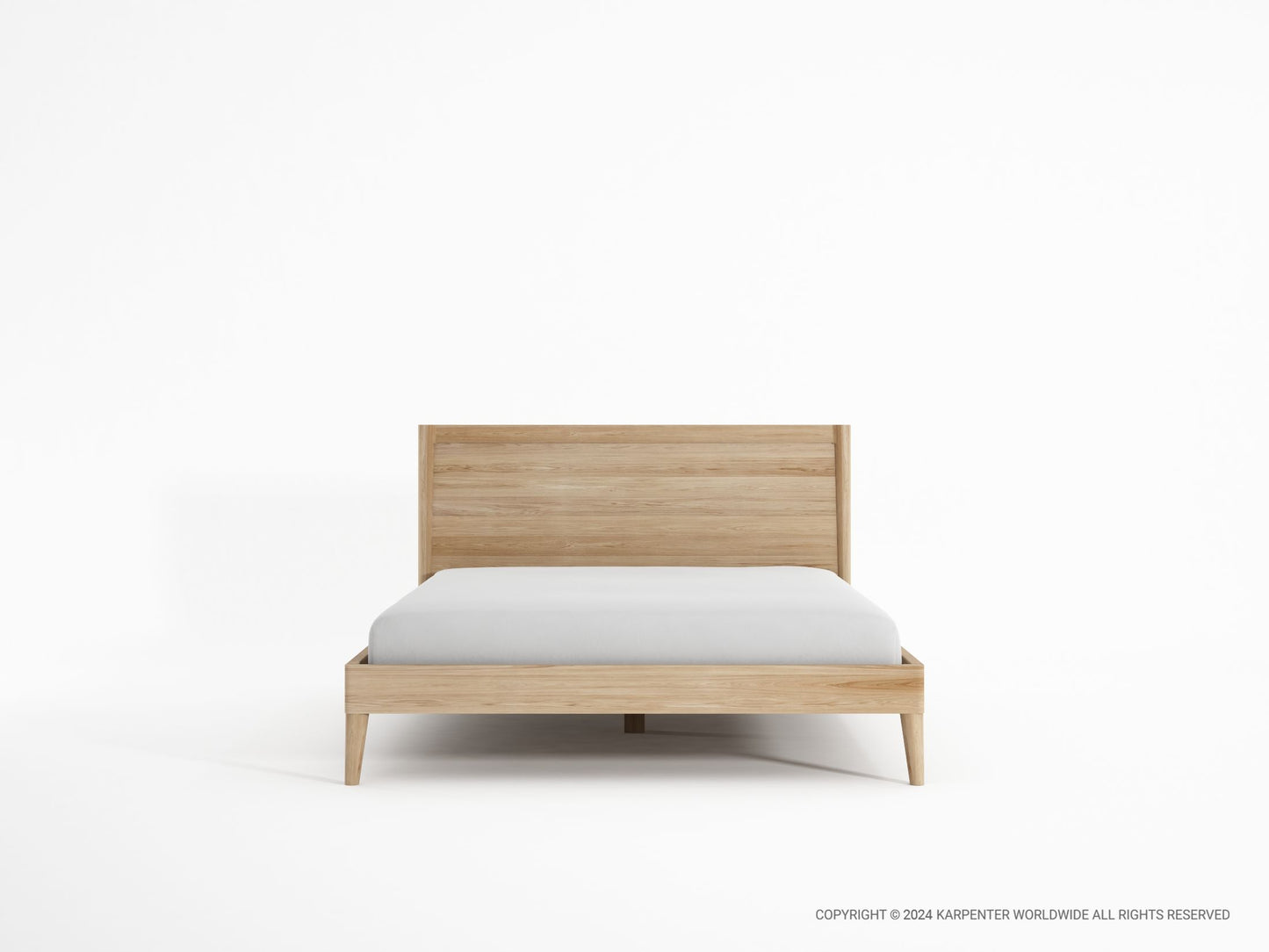 Wooden bed frame with headboard