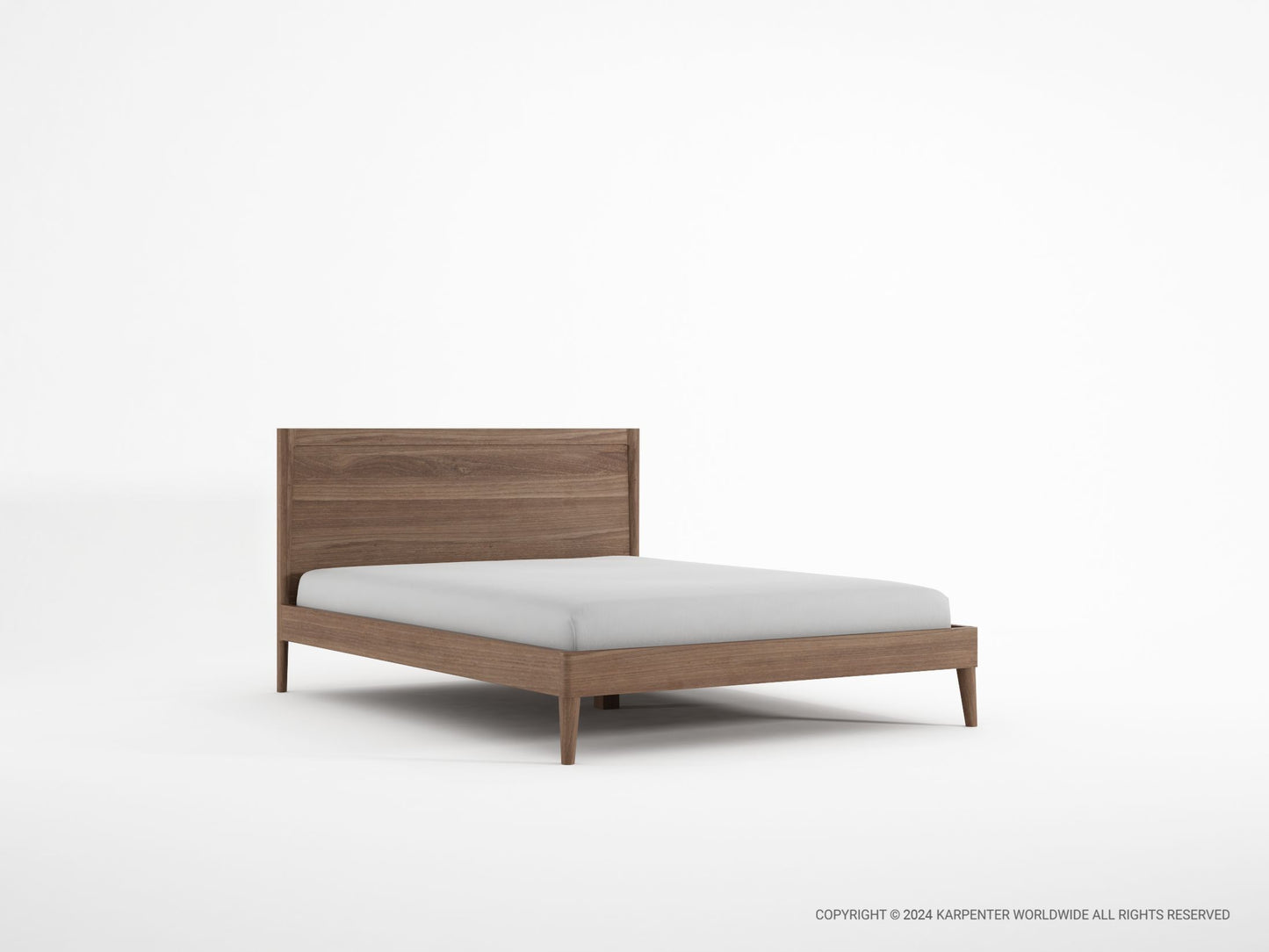 Modern wooden bed frame with headboard